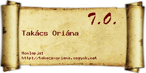 Takács Oriána névjegykártya