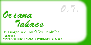 oriana takacs business card